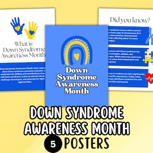 Down Syndrome Awareness Month Info Poster Files (Set of 5), Down Syndrome Awareness Day Classroom Wall Decor, October Fall Bulletin Board