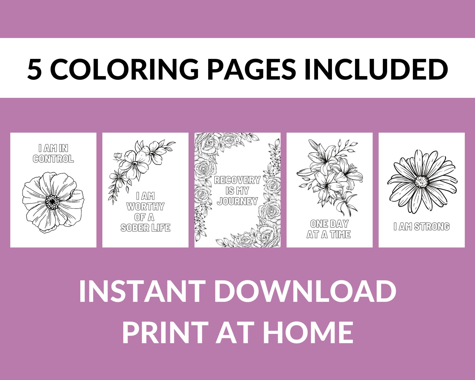 Sobriety Quotes Printable Coloring Pages Adult Coloring - Etsy