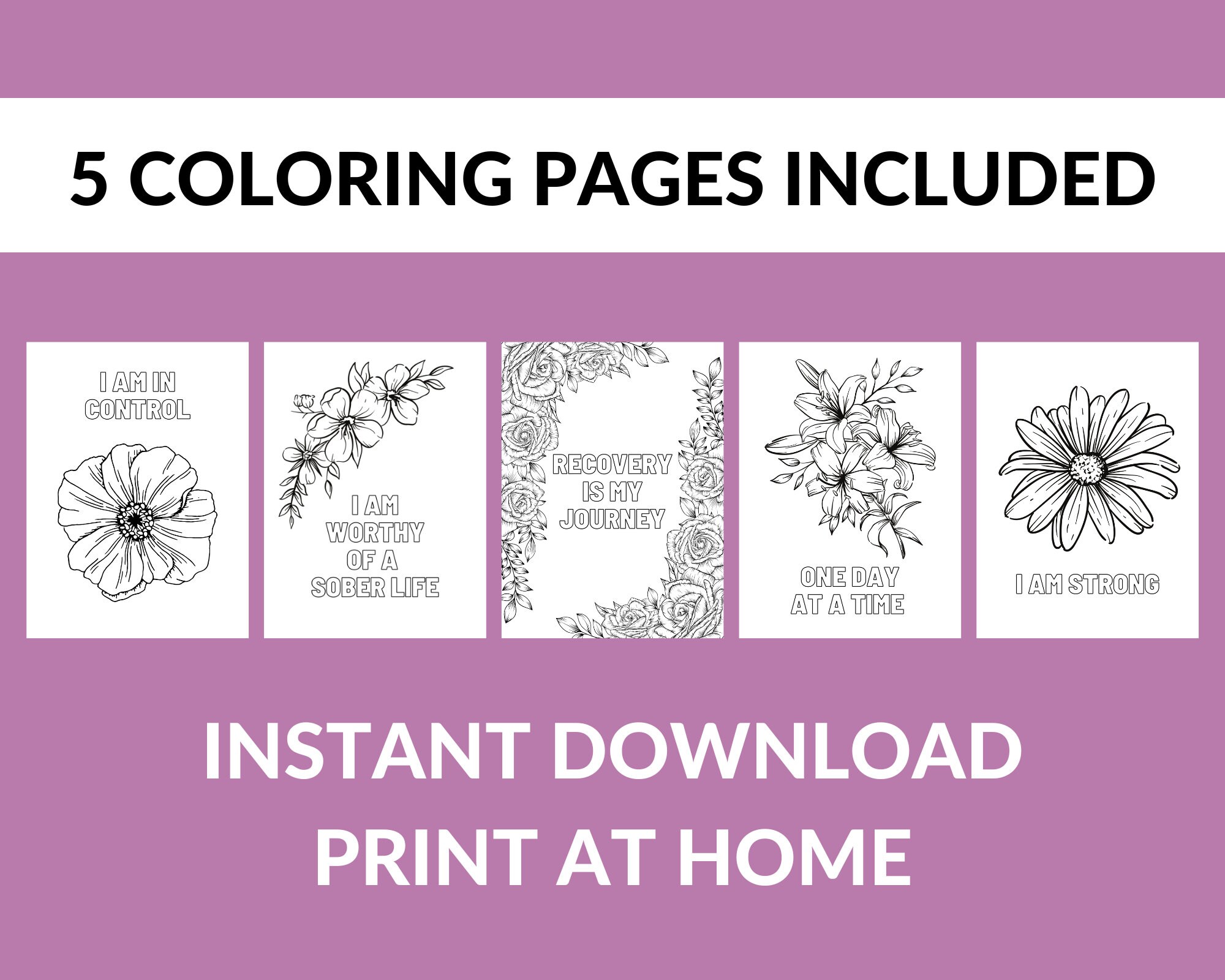 Sobriety Quotes Printable Coloring Pages Adult Coloring - Etsy