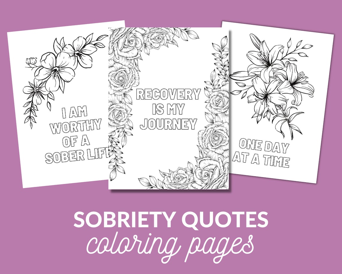 Sobriety Quotes Printable Coloring Pages Adult Coloring - Etsy