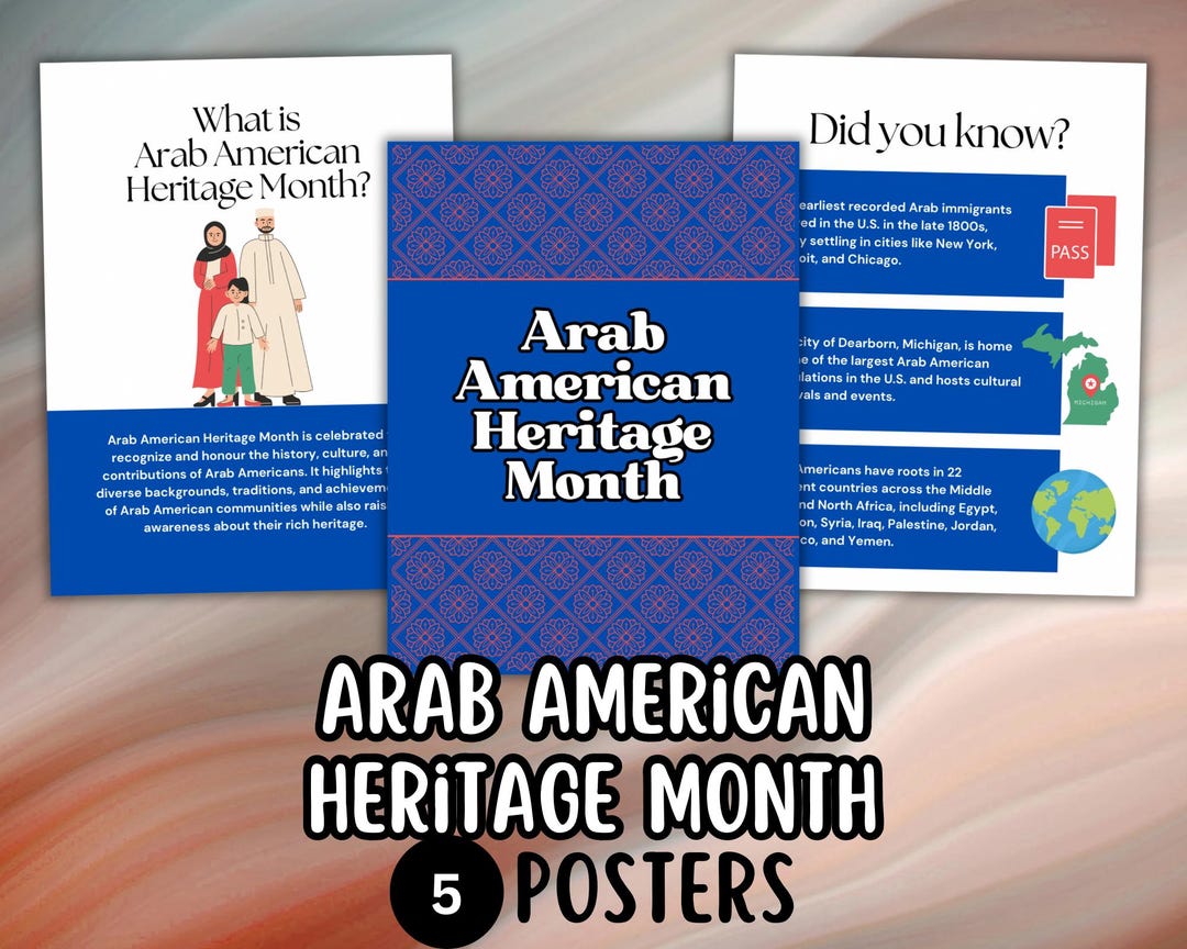 Arab American Heritage Month Info Poster Files (set of 5), AAHM ...