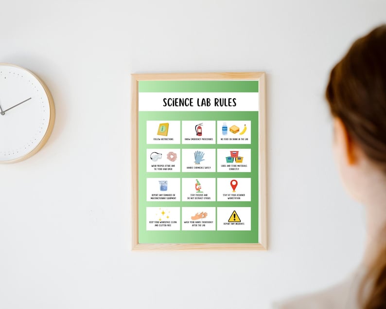 Science Lab Rules Printable Poster, STEM STEAM Wall Art, Classroom Management, Teacher Resources ...
