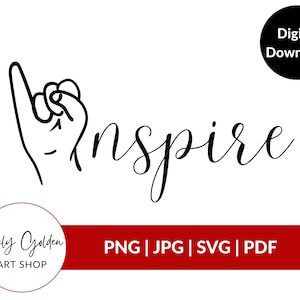 SVG-bestand in gebarentaal voor Cricut, inspireren SVG-ontwerpbestand, opneming SVG-bestand, digitale download, png jpg jpeg pdf