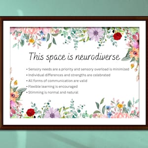 This is a Neurodiverse Space Poster, Neurodiversity Print, Neurodivergent Decor, Autism Awareness Poster, ADHD Poster, Autism Home Decor