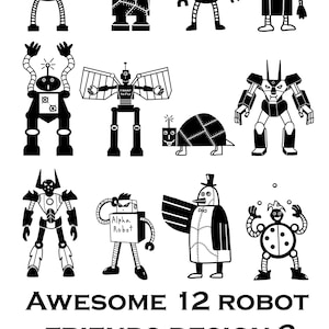 12 Robot SVG Bundle 2 , Robot PNG Bundle 2, Robot Clipart 2, Robot Silhouette 2, Robot Cut files 2, Robot Design 2, Robot Digital Download 2