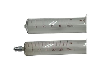 B-D Multifit Glass Syringes 50cc & 30cc Made In USA Collectible Medical Tools READ