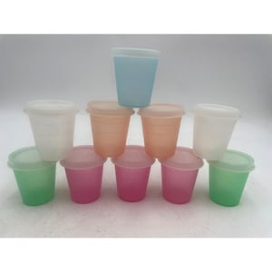 Set Of 10 Multicolor Mini Tupperware Containers Lids Reusable & Stackable
