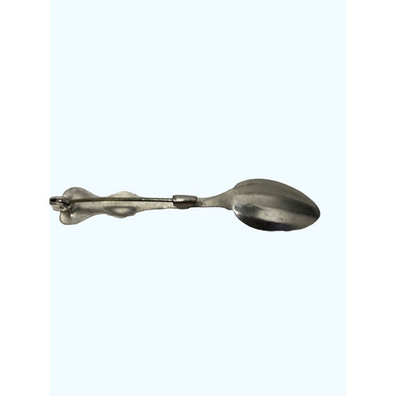 Miniature Silver Tone Brooch Spoon Pin Vintage - image 2