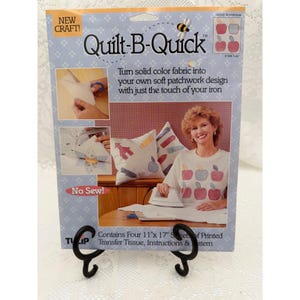 Quilt-B-Quick No-Sew Iron-On Patchwork Craft Kit By Tulip With Apple Pattern New Craft