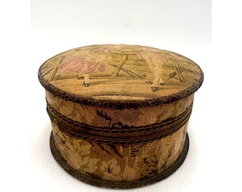 Antique Van Heusen Detachable Collars Tapestry Storage Box Plastic Collar Holders