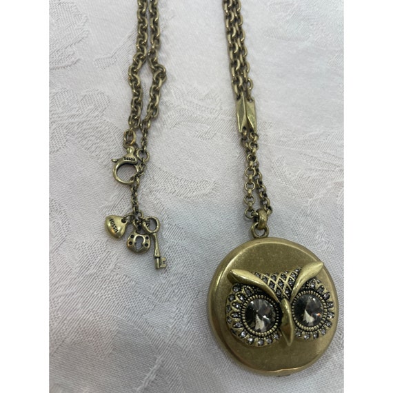 Fossil Fashion Owl Pendant Locket Vintage 80’s Su… - image 5