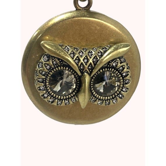 Fossil Fashion Owl Pendant Locket Vintage 80’s Su… - image 1