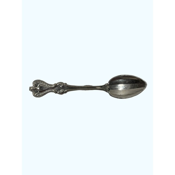 Miniature Silver Tone Brooch Spoon Pin Vintage