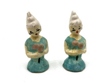 Antique Pin Cushion Sewing Half Doll Figurine hand painted
