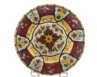 Prato decorativo Pier 1 Vallarta de 33 cm (13") pintado à mão. Pode ser usado no micro-ondas e na lava-louças.