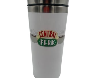 Vaso térmico de acero inoxidable con diseño de la cafetería Central Perk de la serie Friends, 237 ml (8 oz).