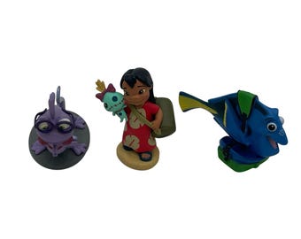 Disney PVC Figurines Lilo Randall & Dory Collectible Set Vintage Bag Accessories