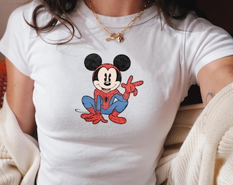 Mickey Spiderman Baby Tee, Spiderman Baby Tee, Mickey Spiderman Shirt, Marvels Shirt