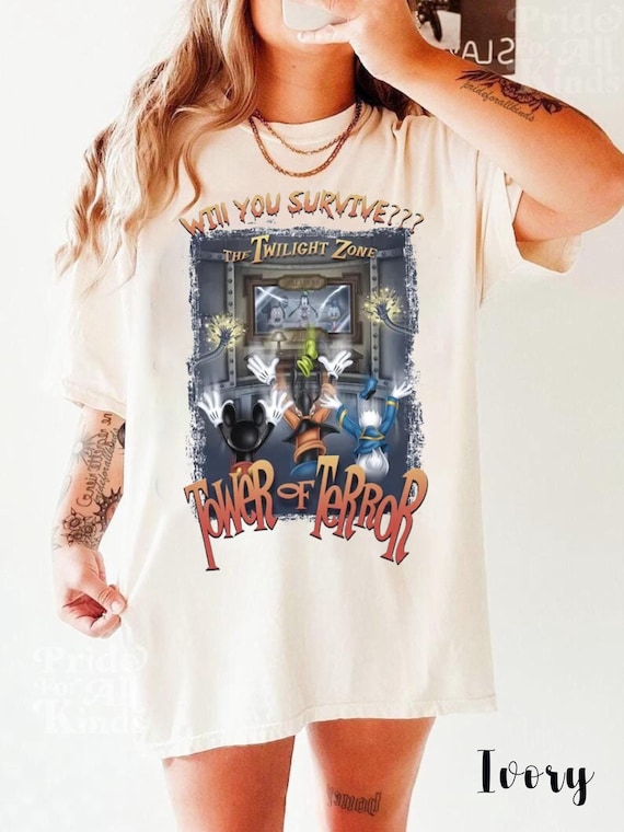 Vintage 90s Tower of Terror Shirt, Disney Rides Shirt, Hollywood
