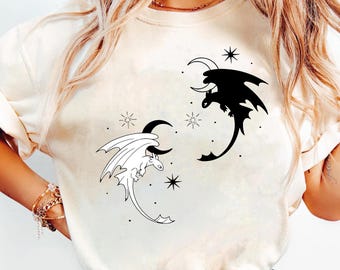 Toothless And Light Fury Shirt, Toothless Dragon Shirt, How To Train Your Dragon, Toothless Couple Shirts