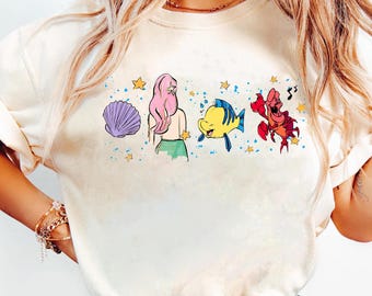 Ariel Princess Shirt, The Little Mermaid Shirt, Sebastian and Flounder Shirt, Mermaid Shirt