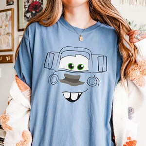 Tow Mater Face-tröja, Mater Cars-tröja, Bilar-film-tröja, Disney Cars-tröja, Bilar-karaktärer-tröja, Halloween-kostymtröja bild 2