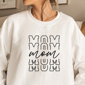 Mom Sweatshirt, Mother Day Sweater, Mother&#39;s Shirt, Crewneck Sweatshirt, Vintage Shirt, Mom Vibes Sweatshirt  Gift For Mom