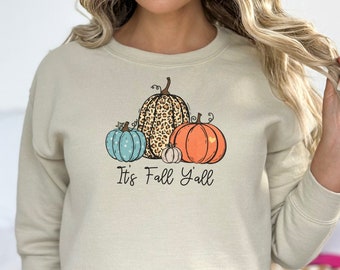 Sudadera "It's Fall Y'all", sudadera de Acción de Gracias, sudadera de otoño, sudaderas con capucha acogedoras de otoño, sudadera con capucha linda con temática de otoño, sudadera de mamá otoño