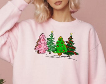 Christmas Sweatshirt for Women, Holiday Apparel, Christmas Cake Sweatshirt, Christmas Crewneck, Christmas Tree Sweatshirt, Christmas Sweater