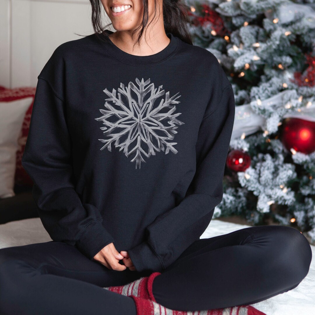 Grey Sequin Snowflake Womens Glitter Christmas Jumpers Baby It's