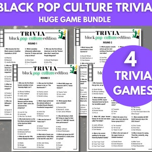 Black Pop Culture Trivia, Black Trivia, African American Party Games, Black History Month, Juneteenth Activity, Trivia Night, Office - BC01