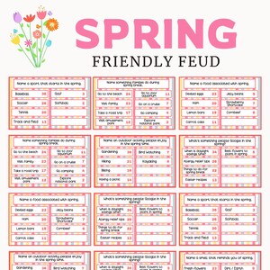 Jogo de Primavera Amigável, Jogo de Primavera para Imprimir para Crianças, Adultos e Idosos, Jogo para Festa de Primavera, Jogo de Perguntas e Respostas sobre a Primavera, Jogo de Primavera para a Família