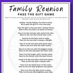 Family Reunion Pass The Gift Game, Family Reunion Left Right Game, Family Reunion Party Games, Family Reunion Idea, Family Icebreaker,Trivia