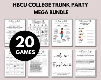 20 Spiele für die Abschiedsparty an HBCU-Colleges, Spielepaket, Abschiedsschild für das College, Spiele für die Abschiedsparty am College, Abschiedsparty für Colleges - CTP1