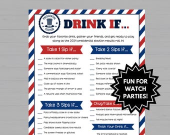 Election Night Drinking Game, 2024 Election Drinking Game, Election Watch Party Games, Election Night Party Games, Election 2024 Games