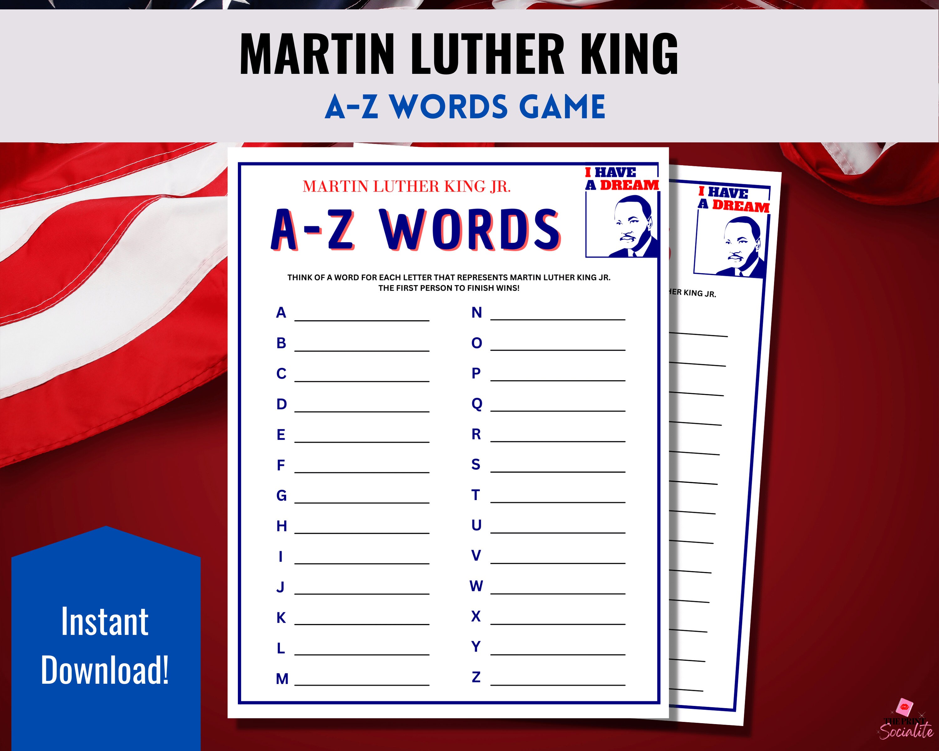 Printable Mlk Letters MLK Activities, MLK Printable, Black History Month Games, MLK Day ...
