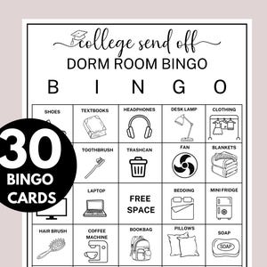 College Trunk Party Bingo, Going Away College Bingo, College Going Away Party Games, College Send Off, College Farewell, Dorm Room- CTP1