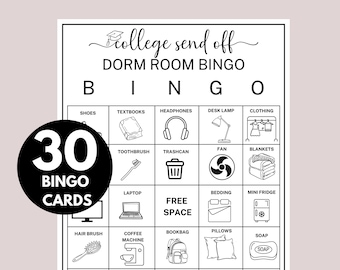 College Trunk Party Bingo, Going Away College Bingo, College Going Away Party Games, College Send Off, College Farewell, Dorm Room- CTP1