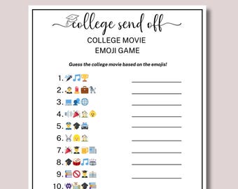 College Trunk Party Emoji Game, College Trunk Party Games, College Going Away Party Game, College Send Off, College Farewell- CTP1