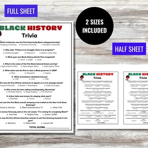 Black History Trivia, Black History Month Game, Black Culture Activity ...