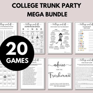 20 College Trunk Party Games, Game Bundle, Going Away College Sign, College Going Away Party Games, College Send Off, College Farewell- CTP1