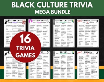 Black Trivia, Black Movie Trivia, Black Culture, Black History Month Game, Black People Trivia Questions and Answers, 80's, 90's theme party