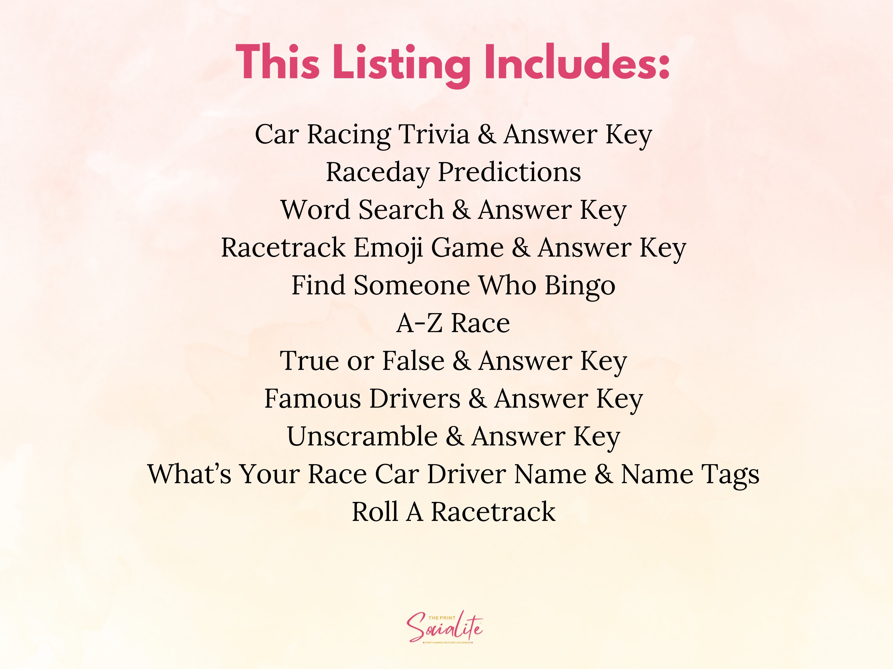 Car Racing Mega Bundle, Car Racing Trivia, Motorsports Activity, Race ...