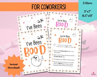 Coworker Gift, I've Been Booed Halloween Game, Office Halloween Party Icebreaker, Teacher Halloween Activities, Printable Boo Game