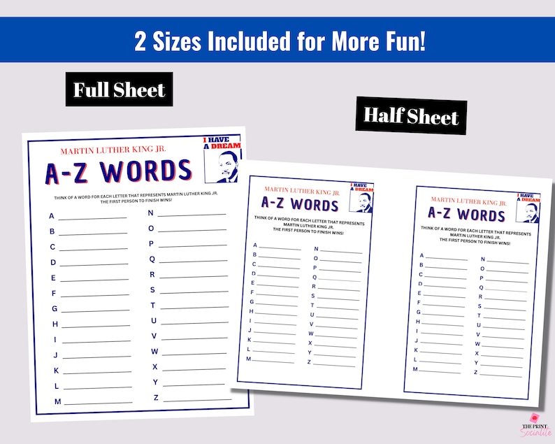 Printable Mlk Letters MLK Activities, MLK Printable, Black History Month Games, MLK Day ...