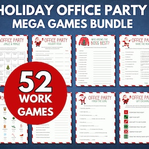 52 Holiday Office Party Games MEGA Bundle, Office Christmas Party Games, Work Party Holiday Games, Office Party Holiday Games, Printable