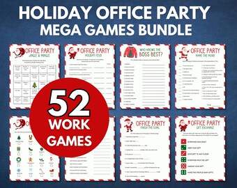 52 Holiday Office Party Games MEGA Bundle, Office Christmas Party Games, Work Party Holiday Games, Office Party Holiday Games, Printable