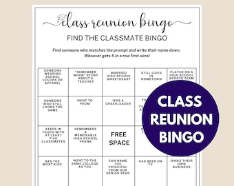 Class Reunion Bingo, Class Reunion Games, Class Reunion Icebreaker, High School Class Reunion, Class Reunion Ideas, Class Trivia, Class Of