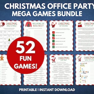 52 Office Christmas Party Games MEGA BUNDLE, Office Party Holiday Games, Christmas Party Games Work,, Holiday Games Work, Printable