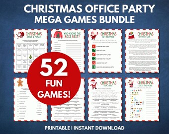 52 Office Christmas Party Games MEGA BUNDLE, Office Party Holiday Games, Christmas Party Games Work,, Holiday Games Work, Printable
